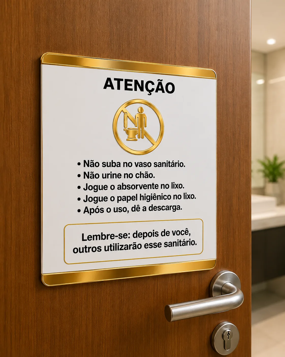 Placa de Aviso Personalizada em Acrílico