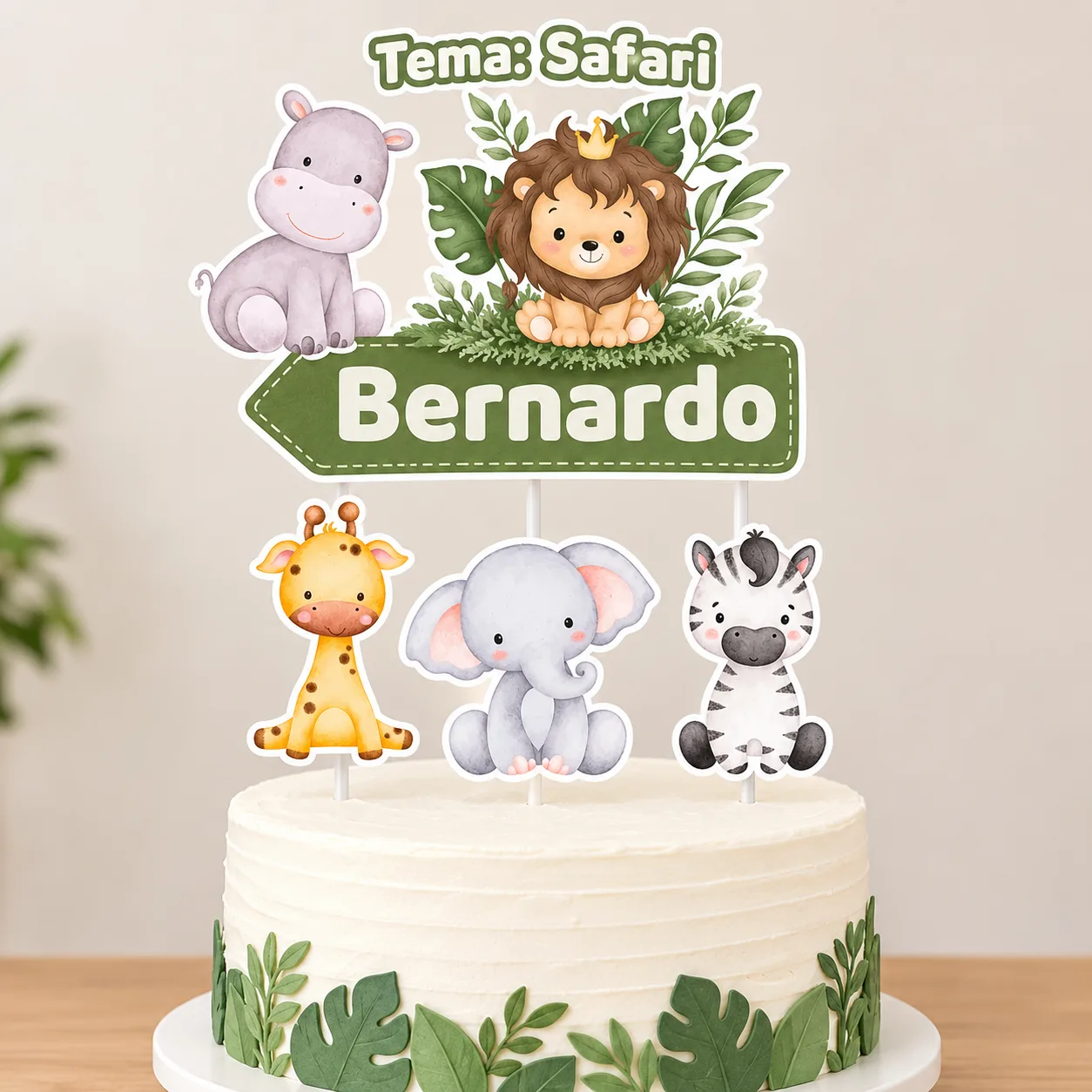 Topo de Bolo - Tema Safari