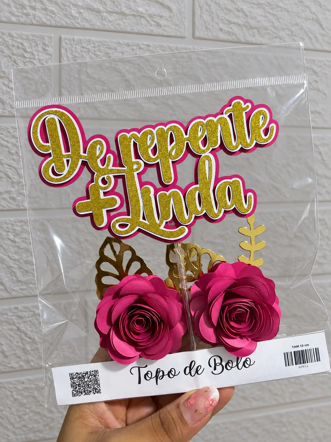 TOPO DE BOLO SEMI LUXO " DE REPENTE +LINDA"