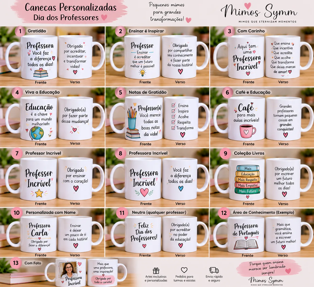 Caneca Personalizada Dia dos Professores 🍎📚