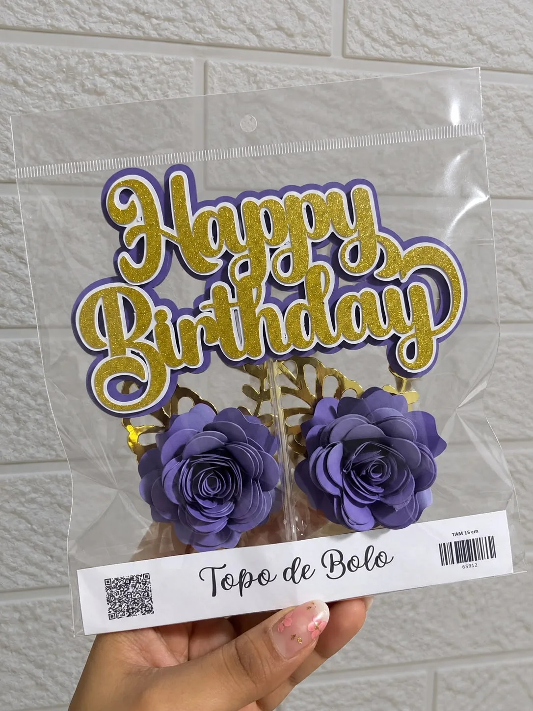 TOPO DE BOLO SEMI LUXO " HAPPY BIRTHDAY 2"