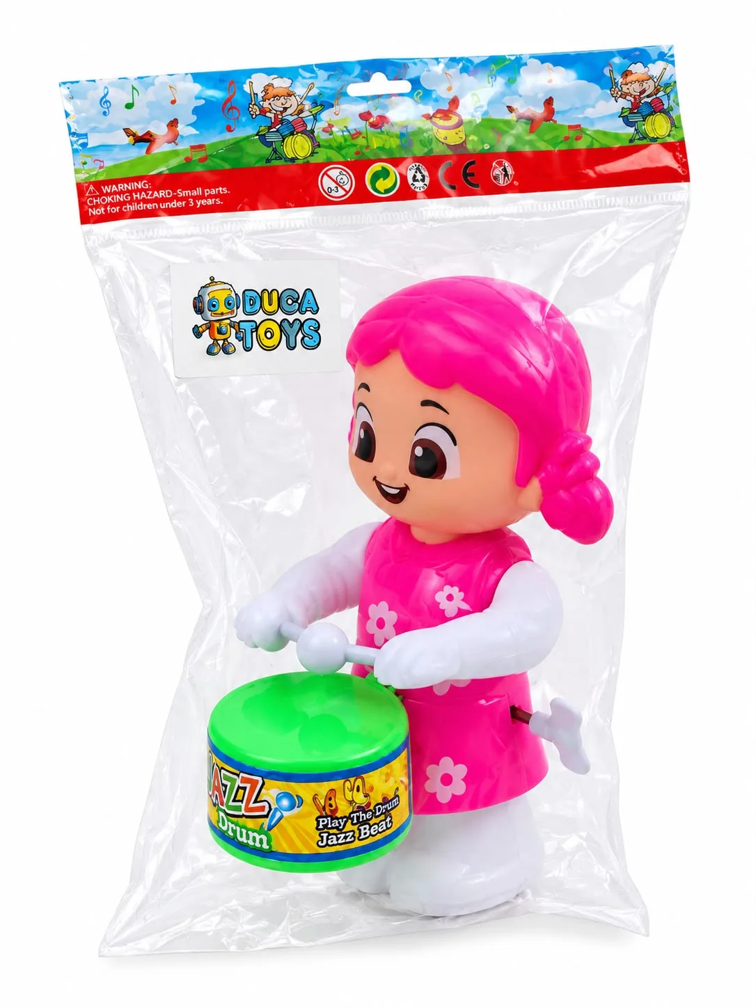 BONECO PLÁSTICO TOCA TAMBOR