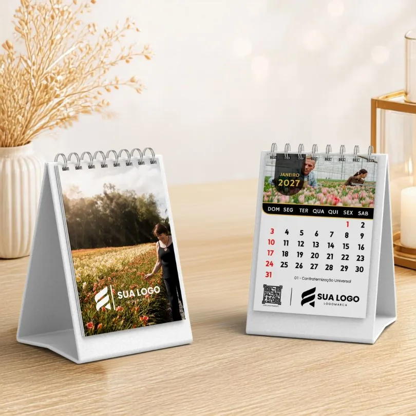 Mini Calendario de Mesa 10x7 Personalizado - Apartir de 10 unidades