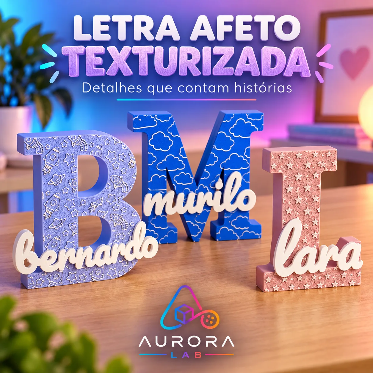 Letra Afeto Texturizada