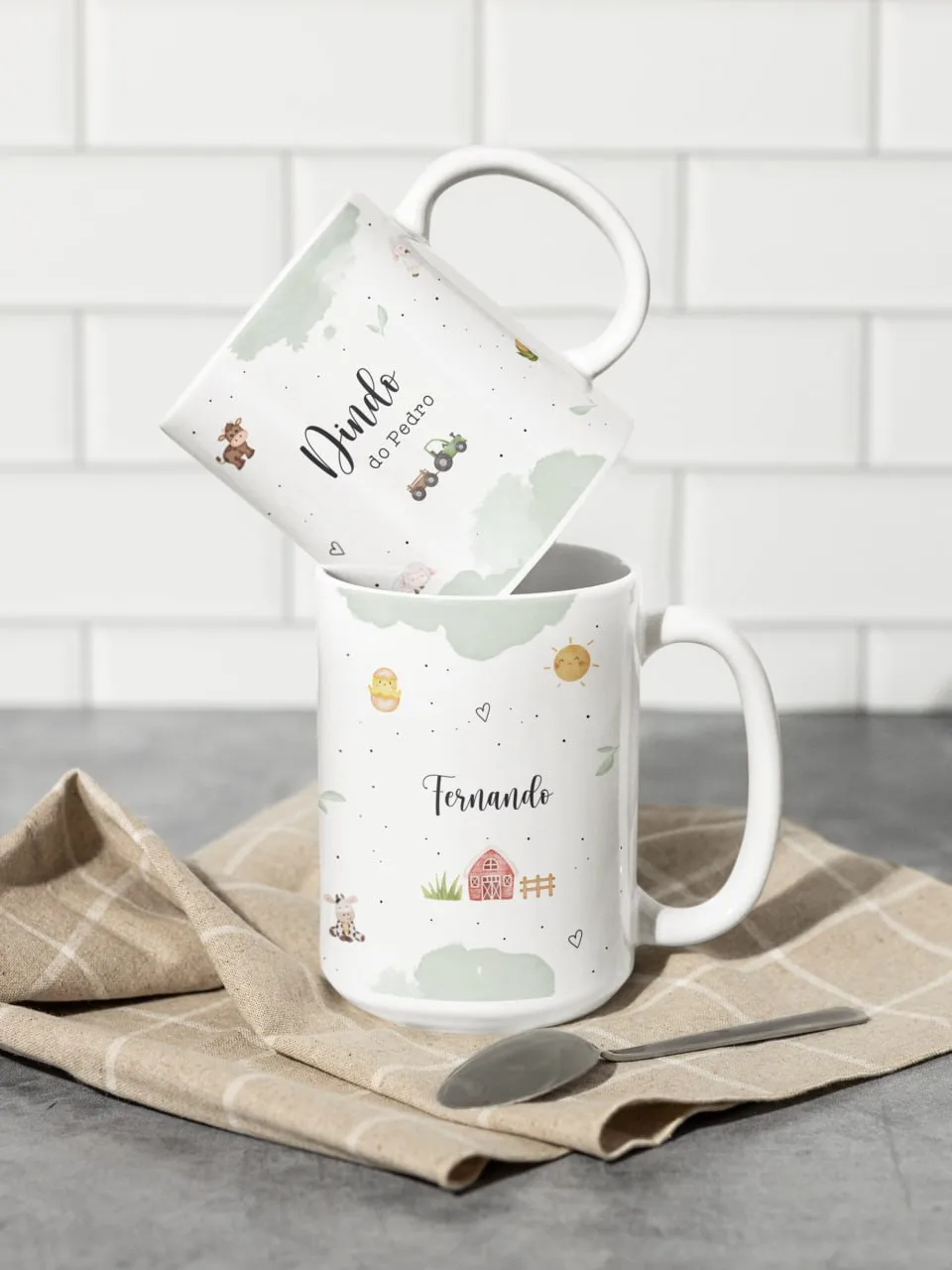 Caneca de porcelana branca personalizada